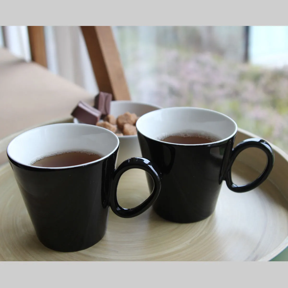 Bruno Evrard Mugs Noirs En Porcelaine 30cl - Lot De 4