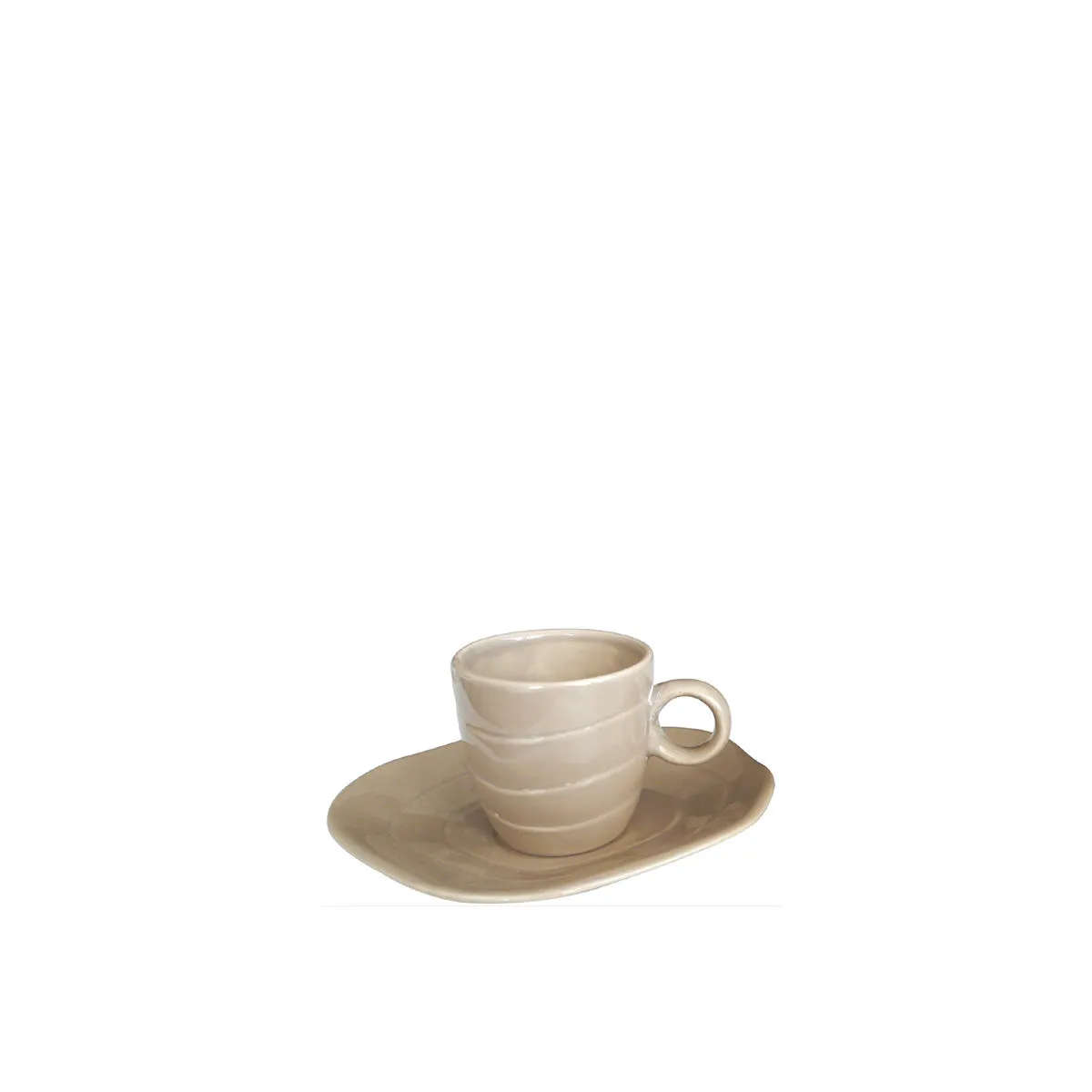 bruno evrard Paire-tasse à café en céramique 15cl beige