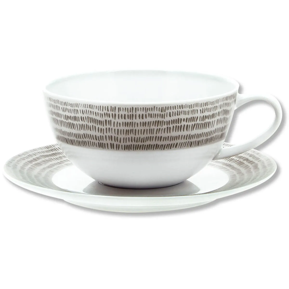 bruno evrard Paire-tasse à Thé en Porcelaine couleur Argent - 25cl - Vaisselle Chic