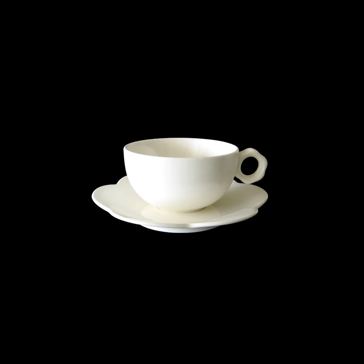 bruno evrard Paire-tasse à thé FLORE 17cl en porcelaine blanche