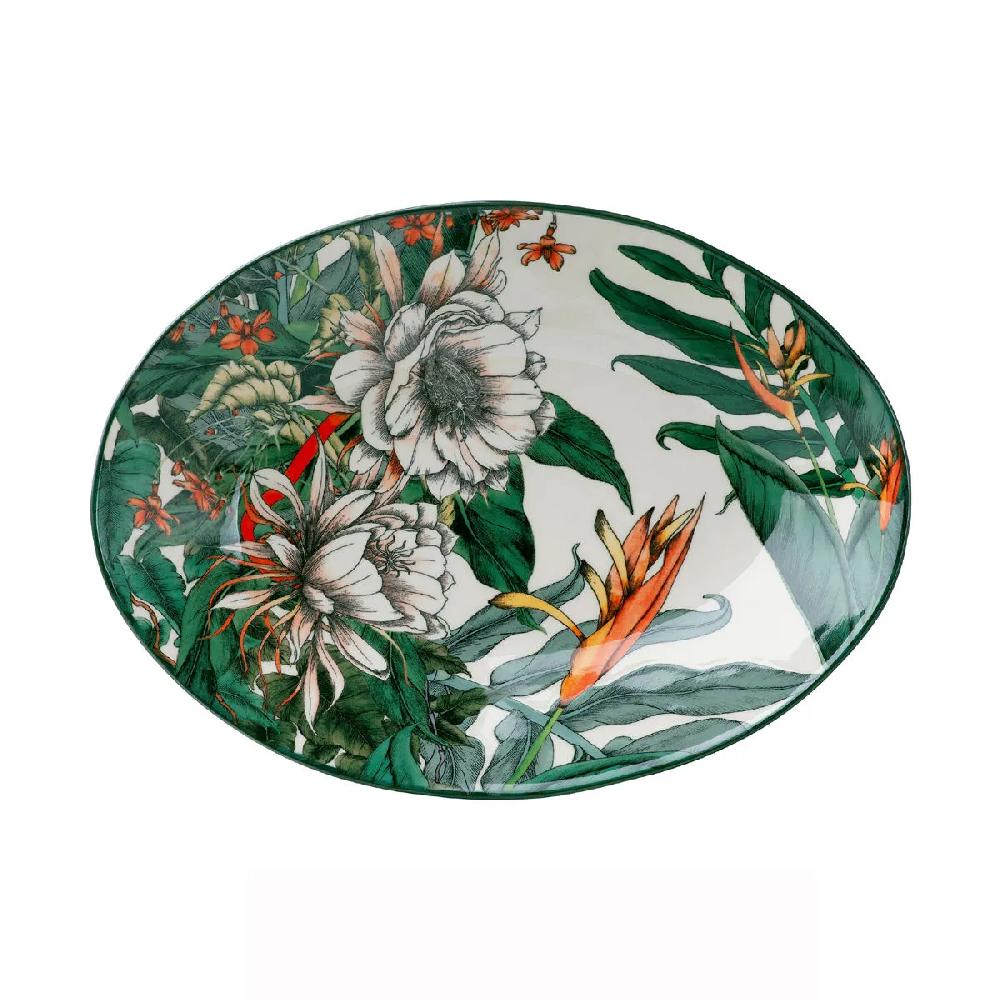 bruno evrard Plat ovale creux en grès NIGHT GARDEN 32x23cm