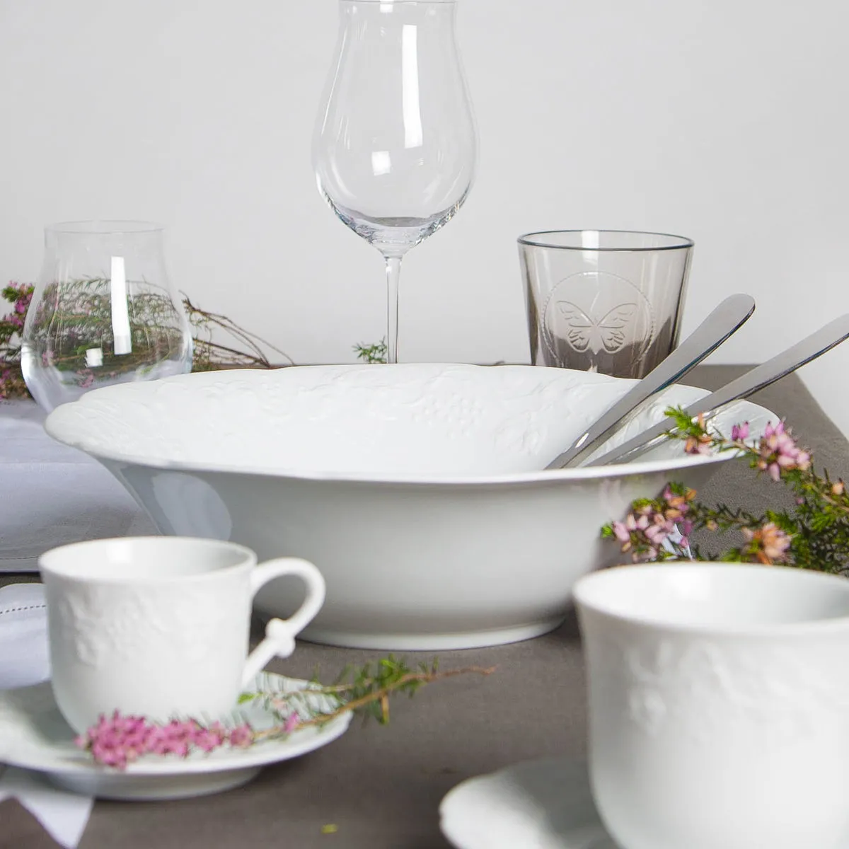 Bruno Evrard Saladier Blanc Porcelaine Baroque - MARITZA