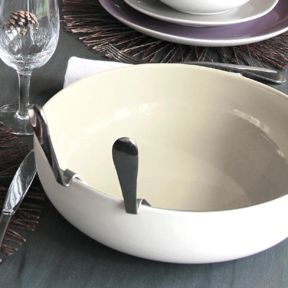 Bruno Evrard Saladier Rond En Faïence Couleur Ivoire - Vaisselle Tendance Et Design