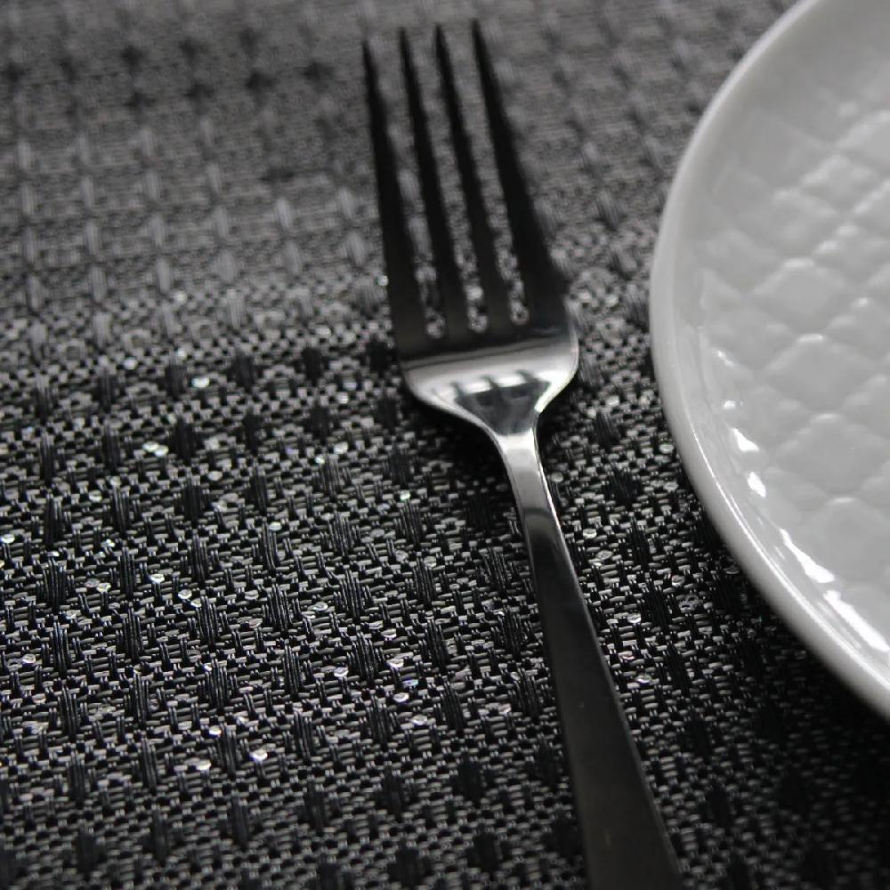 Bruno Evrard Set De Table REVERSO De 45x30cm - Décor Tissé Noir