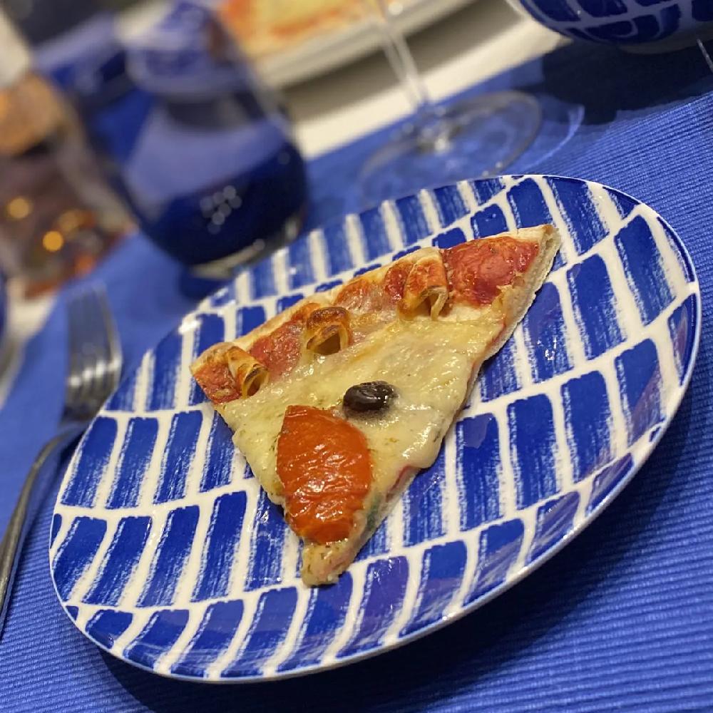 Bruno Evrard SUOMI - Assiette Dessert Décor Bleu 20cm - Porcelaine