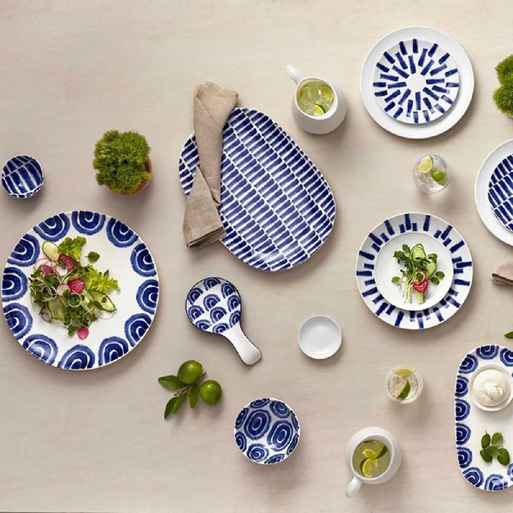 Bruno Evrard SUOMI - Assiette Plate 27cm - Porcelaine Décorée Bleue