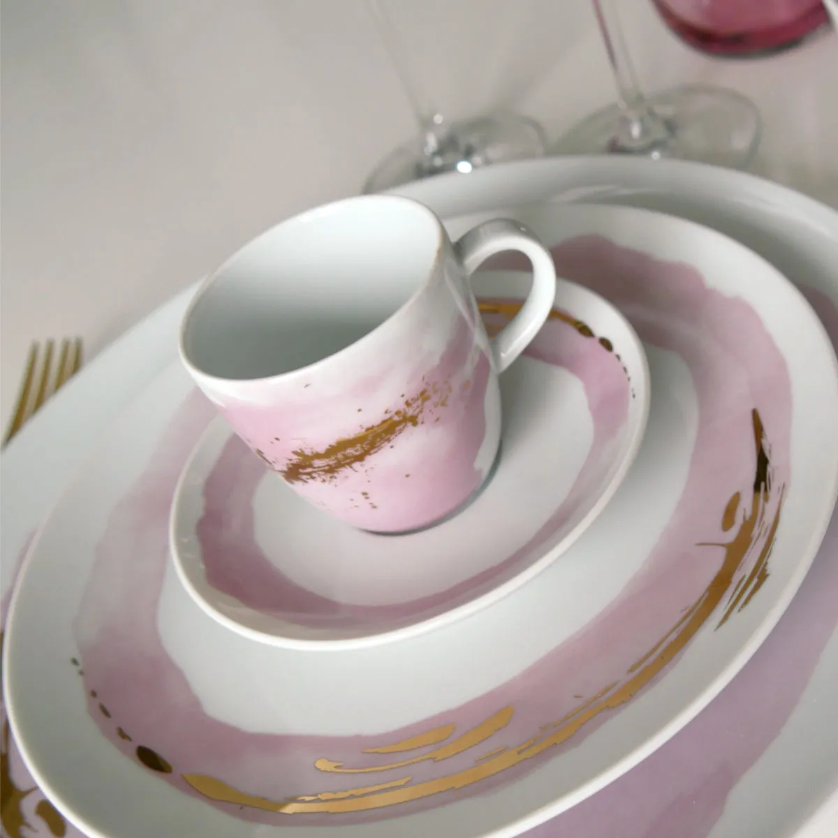 Bruno Evrard Tasse à Café En Porcelaine Rose Et Or 10cl - HEMERA