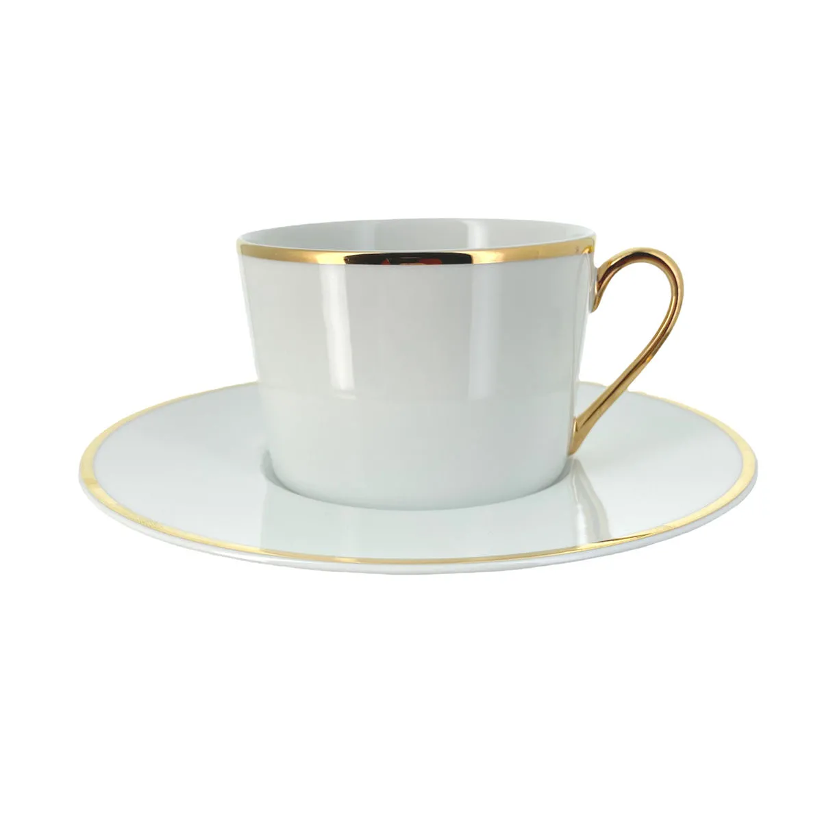 bruno evrard Tasse et sous-tasse RITZO filet or en porcelaine 22cl