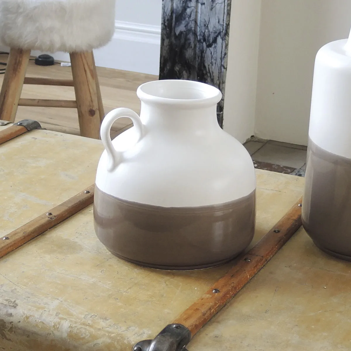 Bruno Evrard Vase En Céramique Coloré (Beige) - Fait à La Main