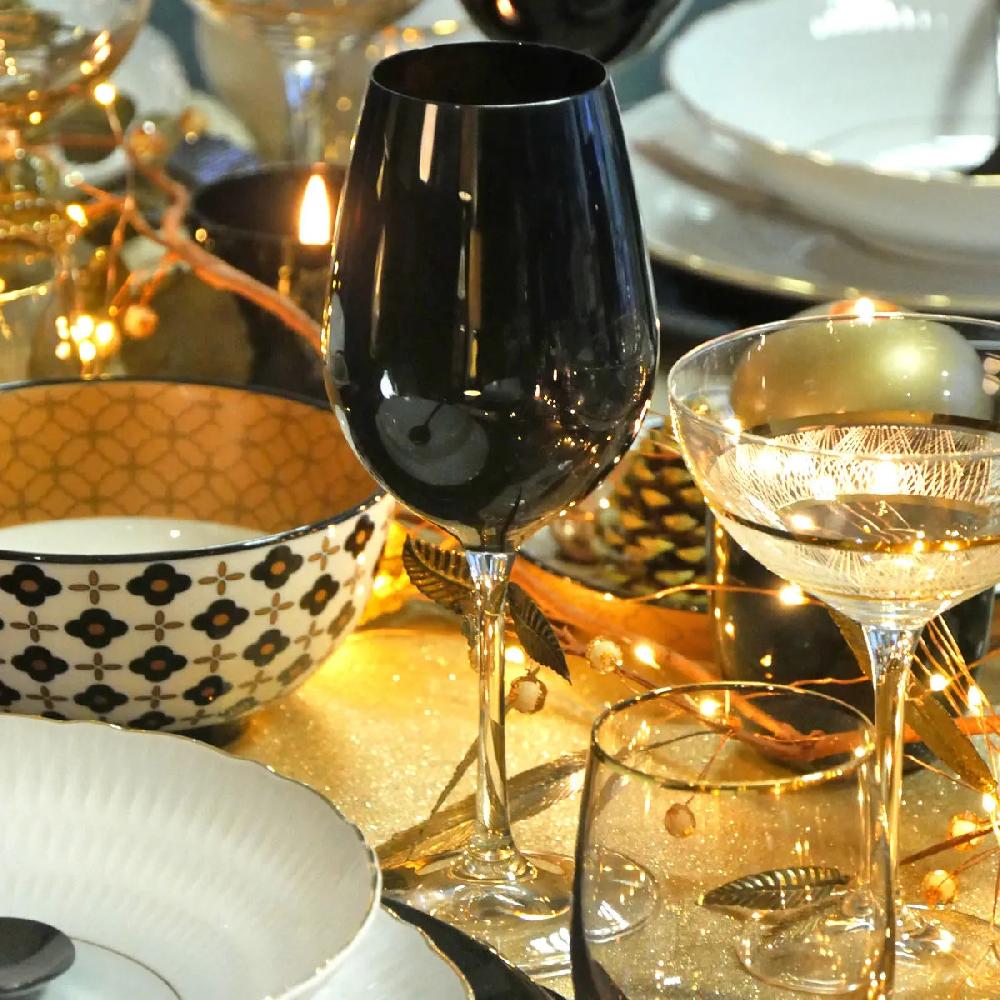 Bruno Evrard Verre à Vin Noir - Verrerie Chic Et Tendance - 35CL