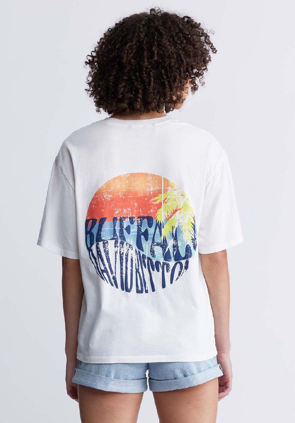 Buffalo David Bitton Abbey Women's Oversized Printed T-Shirt In White
