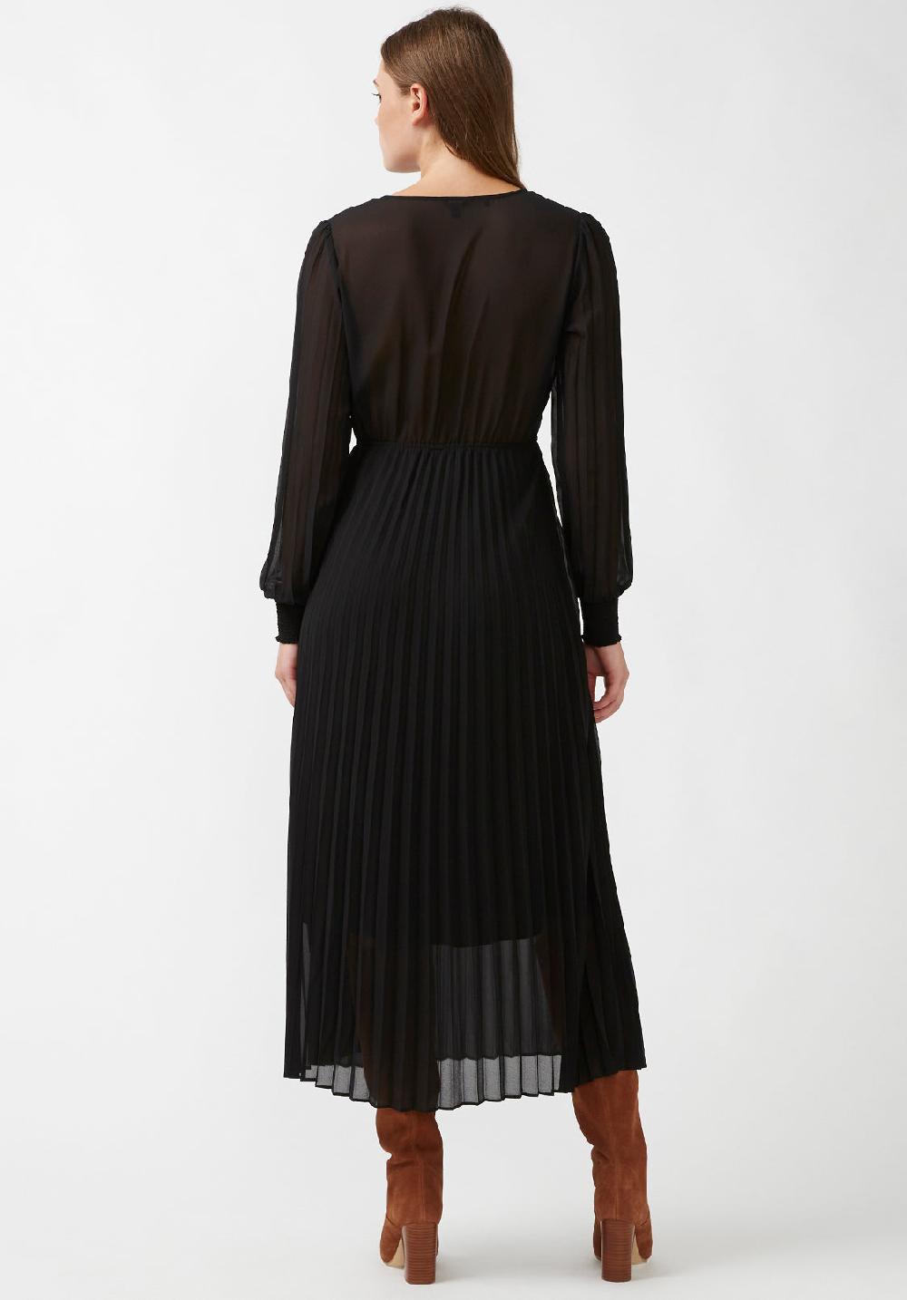 Buffalo David Bitton Amalfi Women's Long Sleeve V-neck Dress In Black