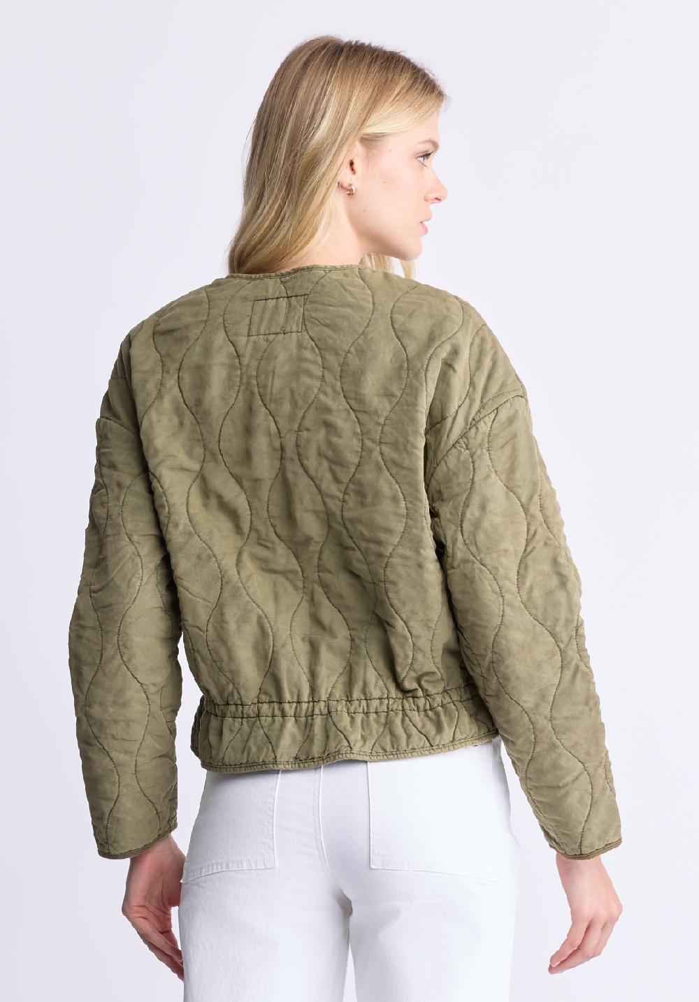 Buffalo David Bitton Annalee Women's Quilted Cropped Jacket Olive Green