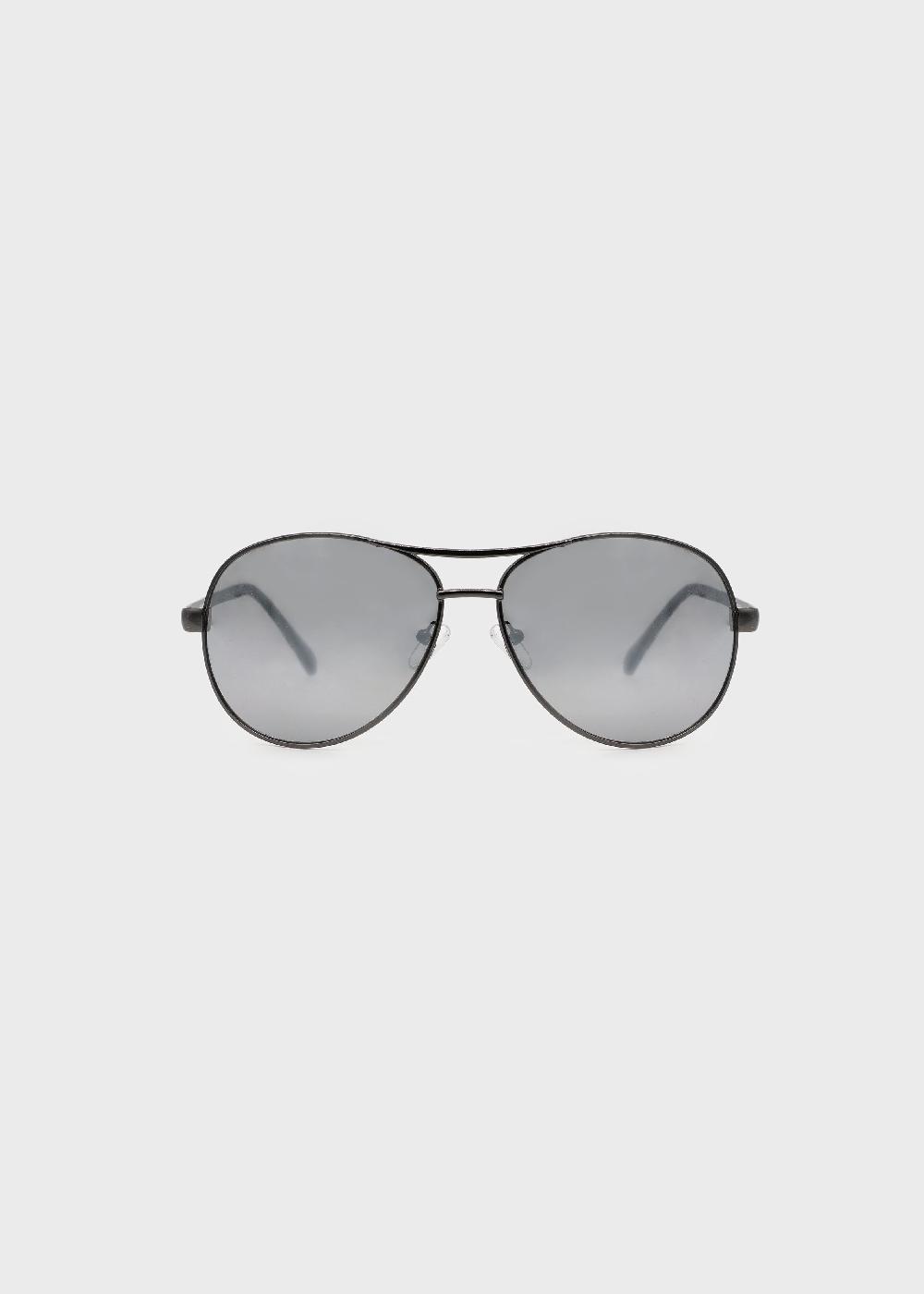 Buffalo David Bitton Aviator Sunglasses With Light Silver Flash Lens