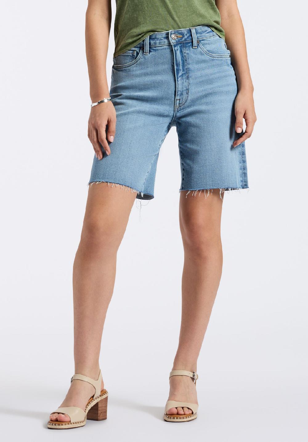 buffalo david bitton Bermuda taille haute pour femme Bambi Bleu vintage