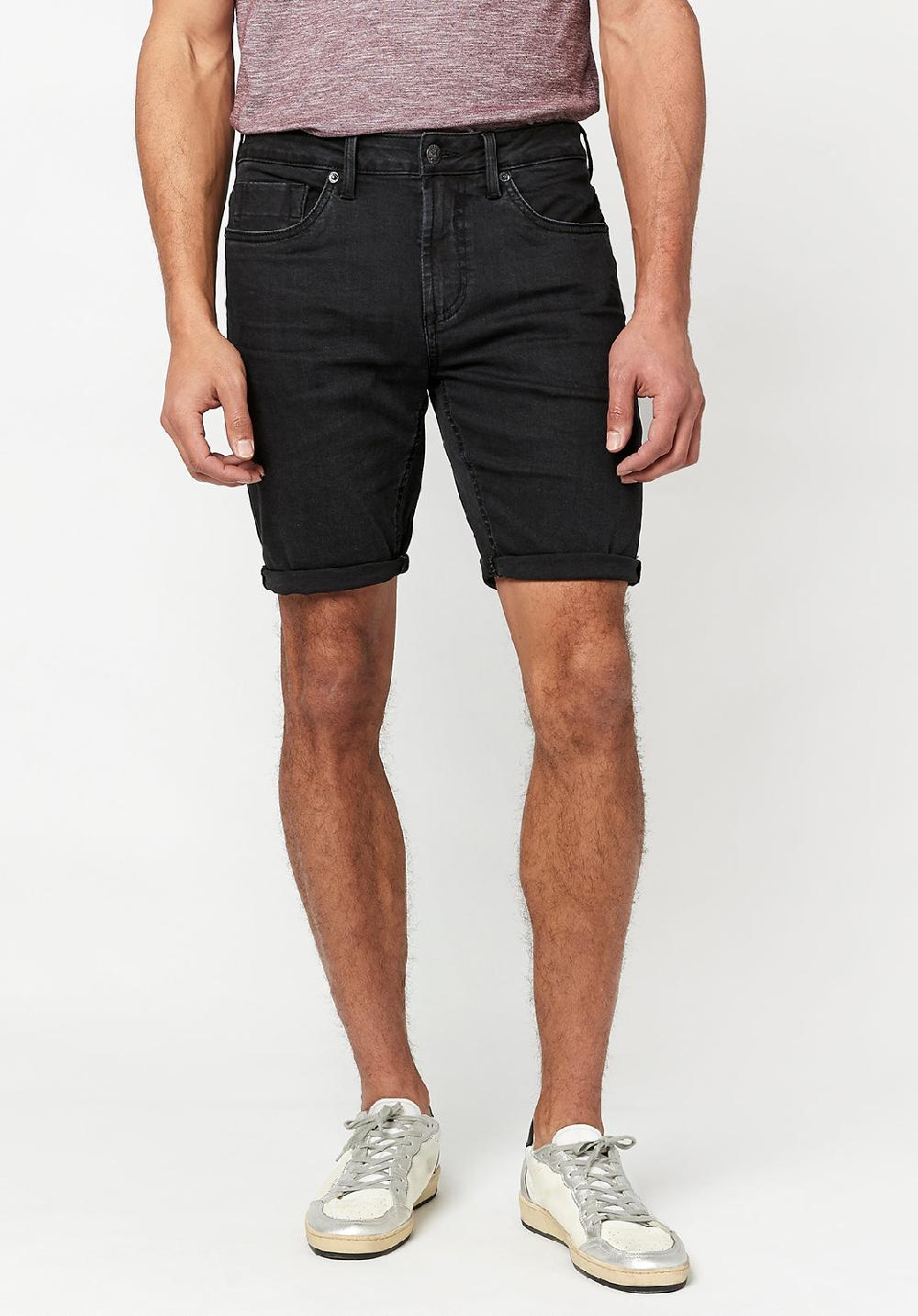 buffalo david bitton Black Vintage SLIM PARKER Shorts