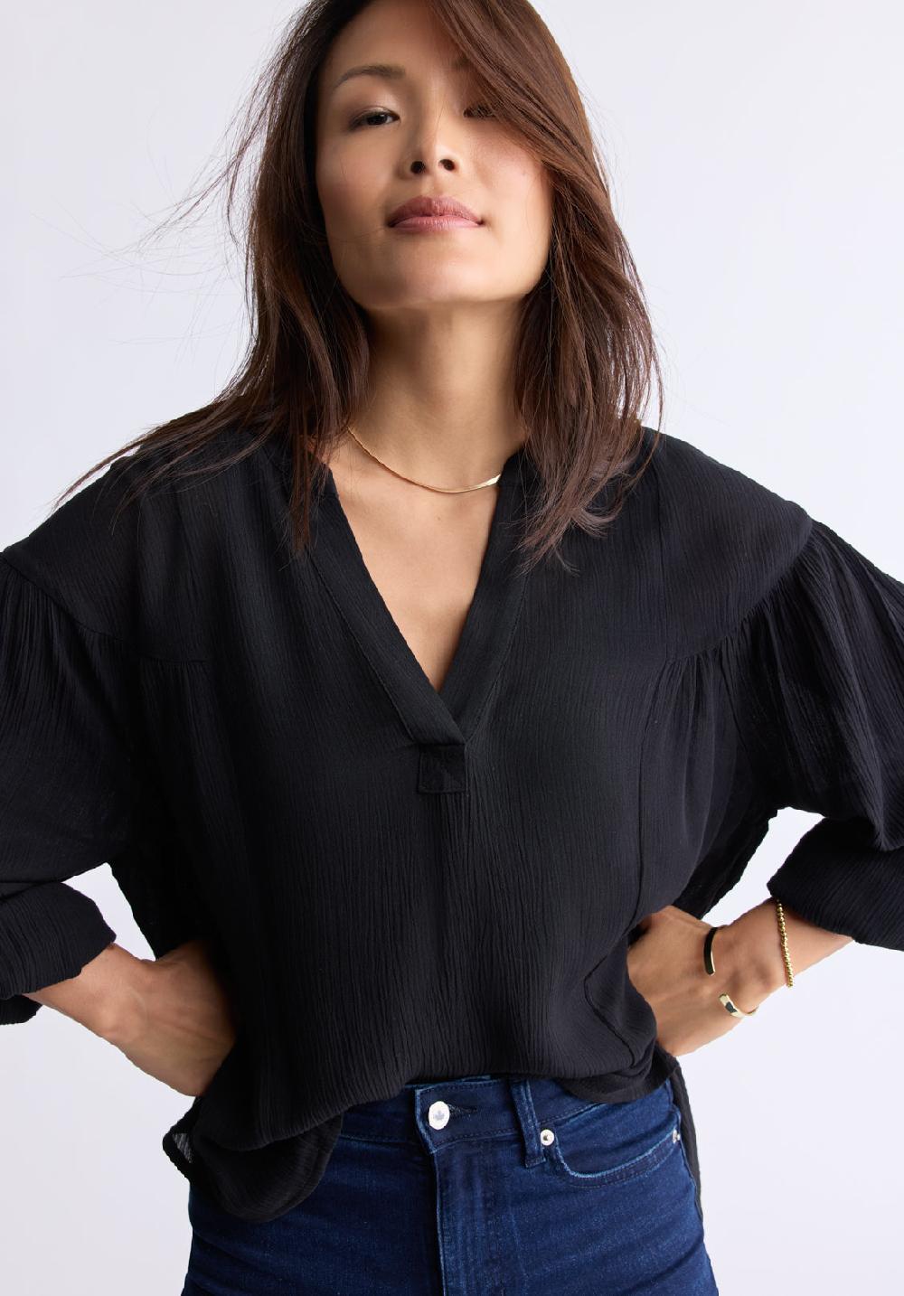 Buffalo David Bitton Blouse Ample Avec Encolure En V Et Manches Tombantes Kensley Pour Femm