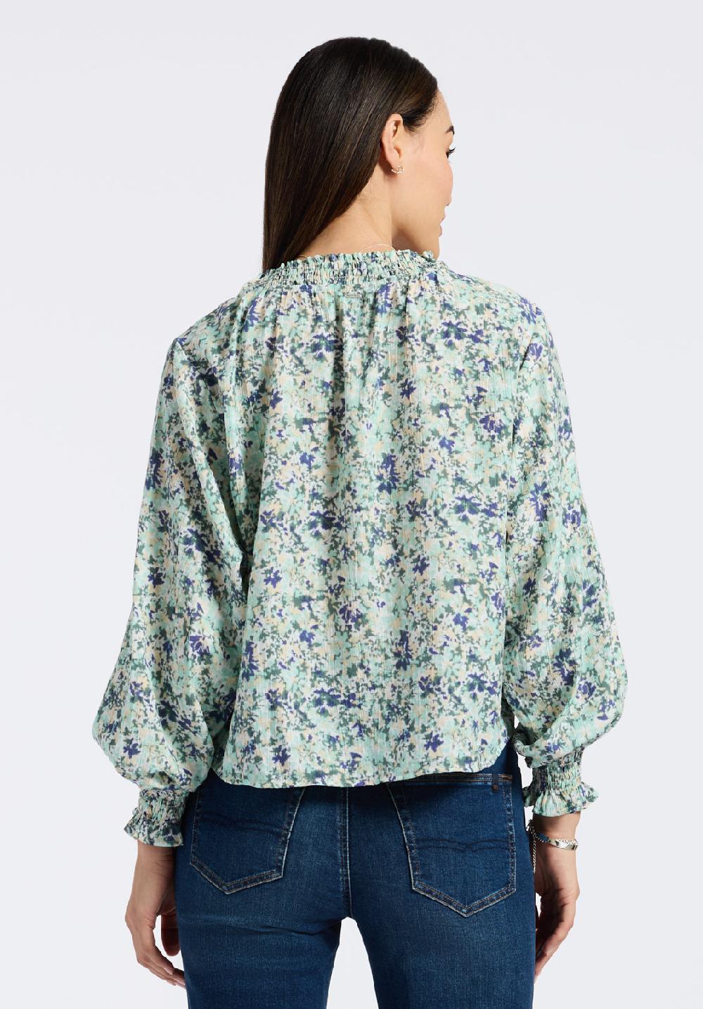 Buffalo David Bitton Blouse Smockée à Manches Longues Et Imprimé Floral Pour Femme Maylah Imprimé Floral Vert