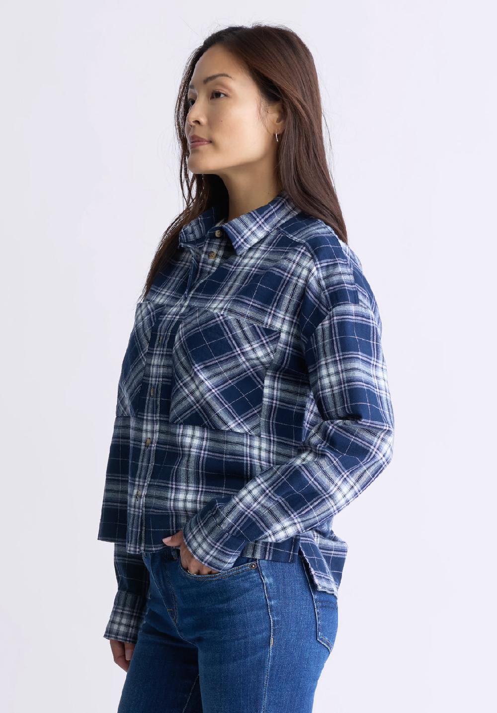 Buffalo David Bitton Enid Women's Plaid Shirt Navy