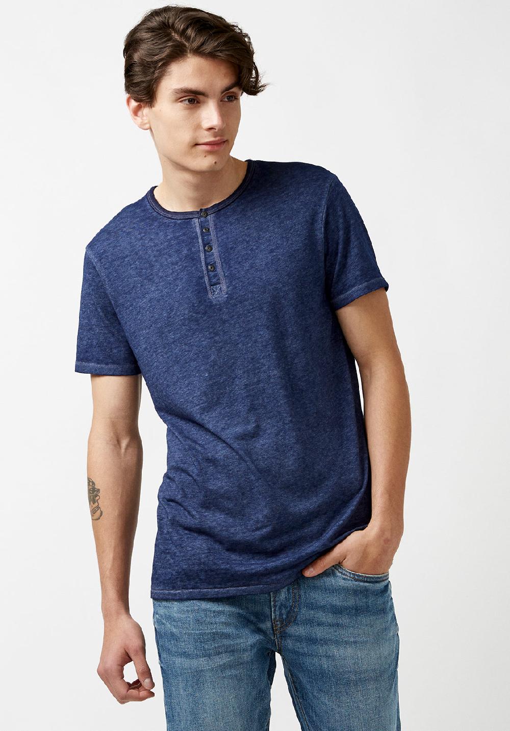 buffalo david bitton T-SHIRT HENLEY KASUM - BM21411