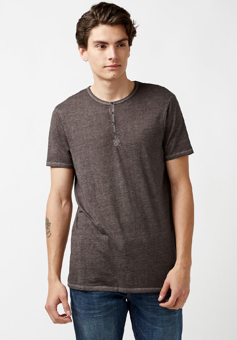 buffalo david bitton T-SHIRT HENLEY KASUM - BM21411
