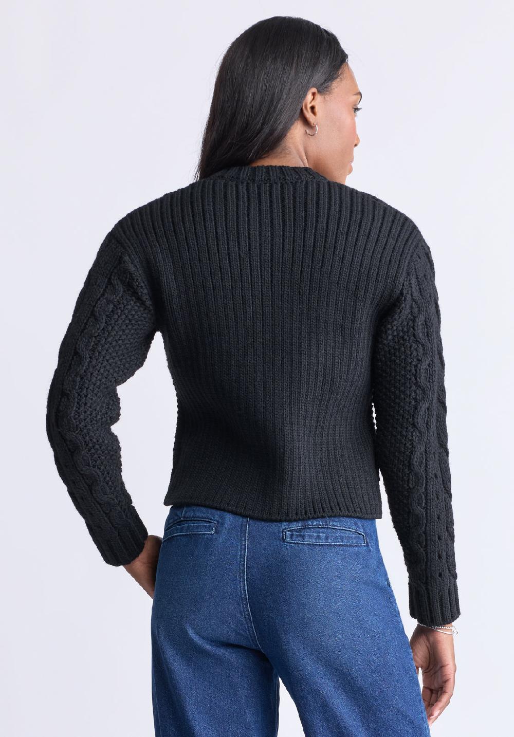 Buffalo David Bitton Cardigan Boutonné En Maille Torsadée Temperance Pour Femmes Noir - SW