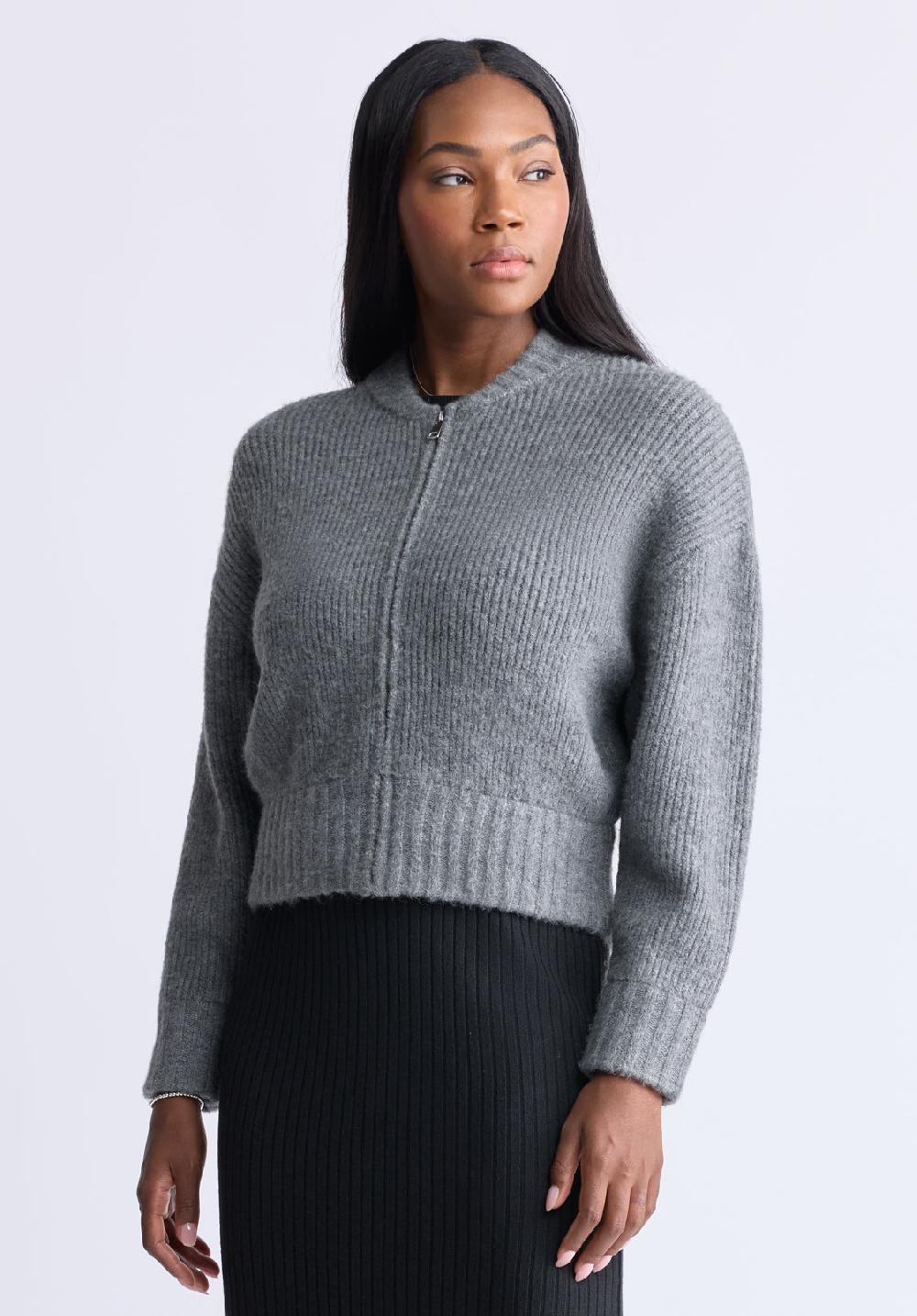 Buffalo David Bitton Cardigan En Maille Côtelée Avec Fermeture éclair Rudie Pour Femmes Gr