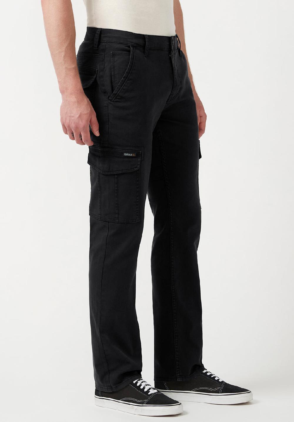 Buffalo David Bitton Cargo Joe Black Men's Straight Leg Pants