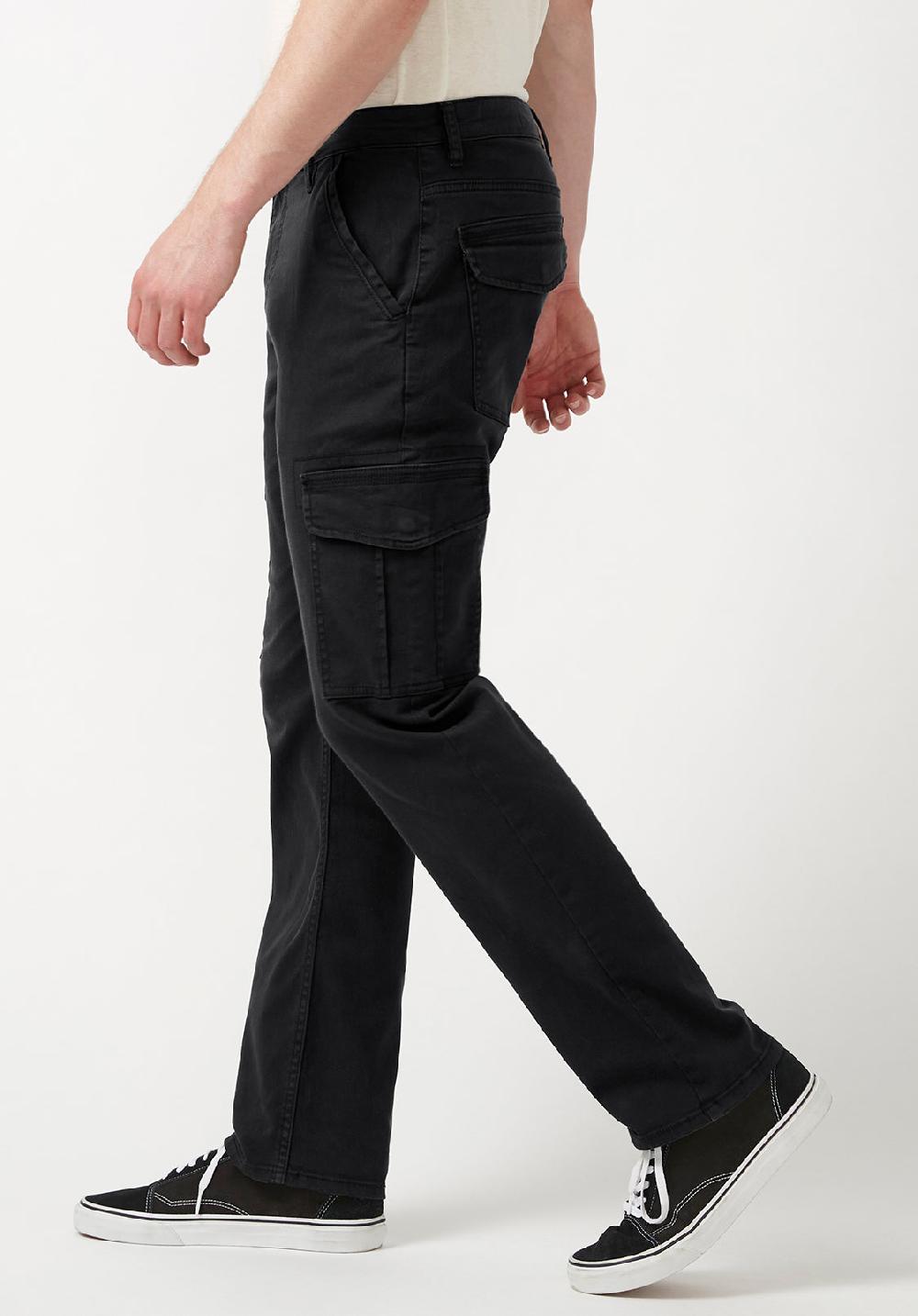 Buffalo David Bitton Cargo Joe Black Men's Straight Leg Pants