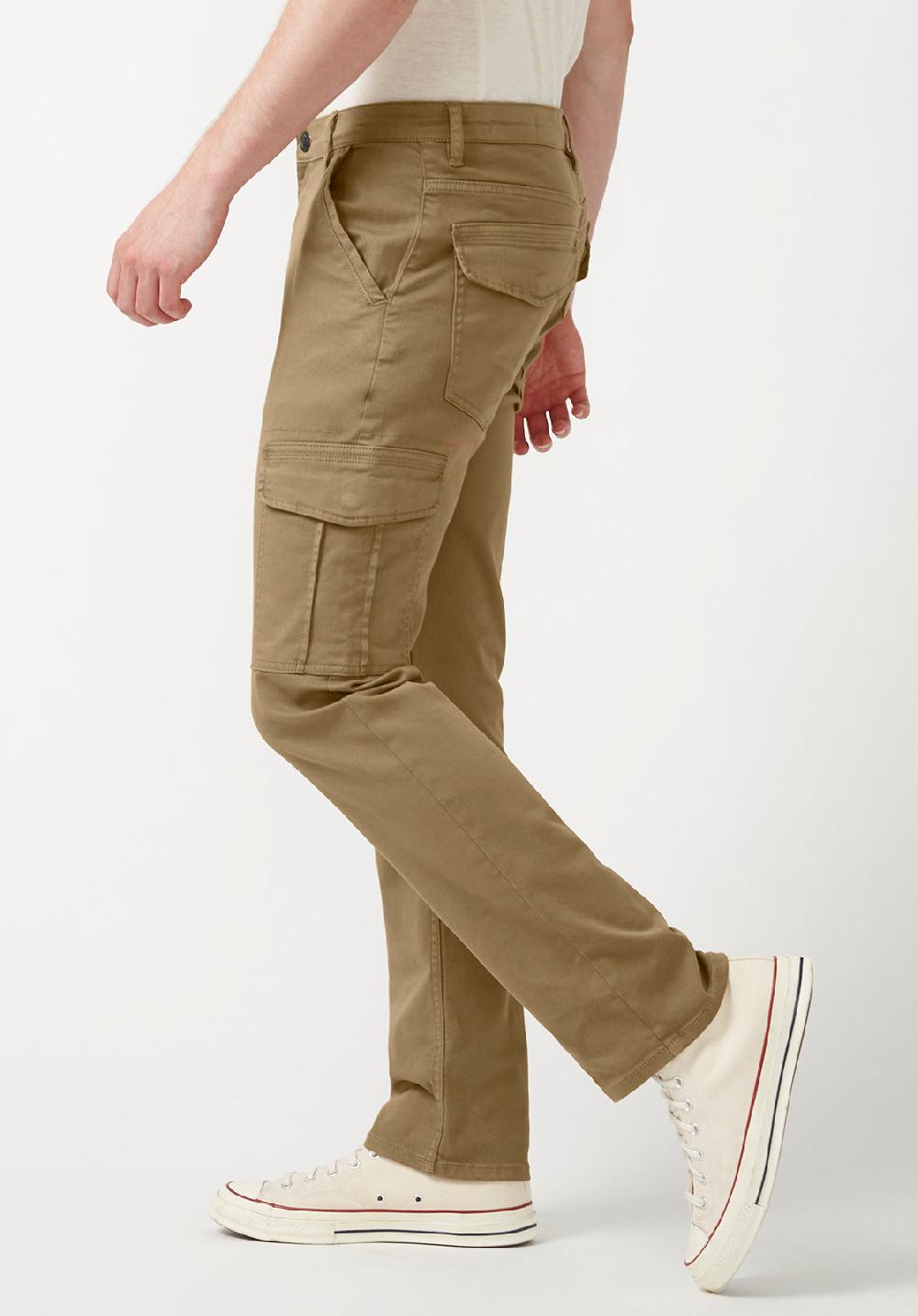 Buffalo David Bitton Cargo Joe Dark Beige Men's Straight Leg Pants