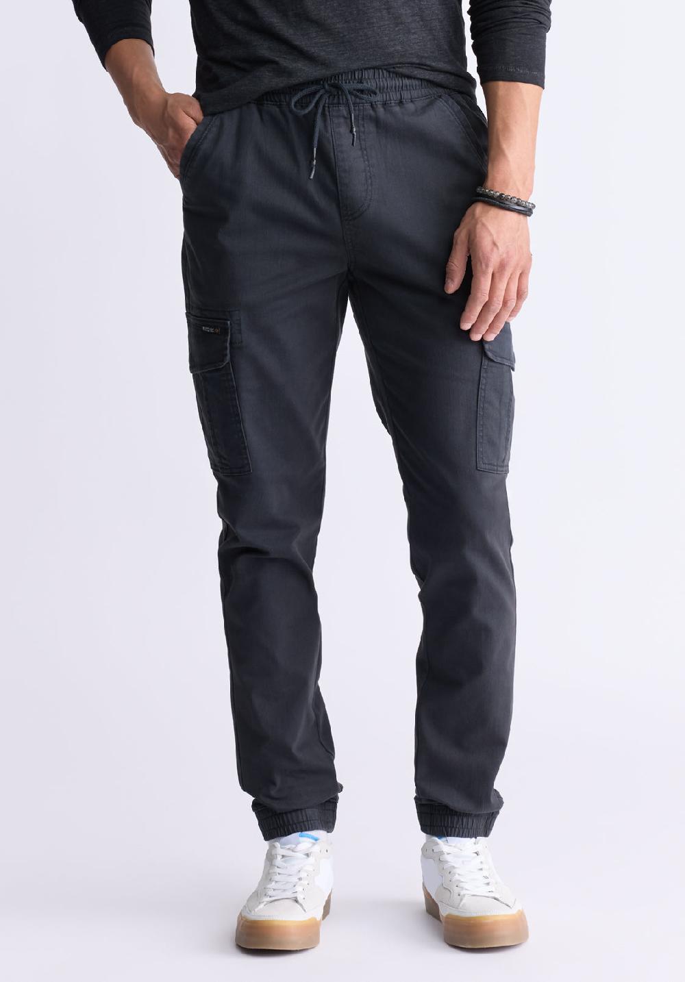 buffalo david bitton Cargo Tom Black Men's Jogger Pants