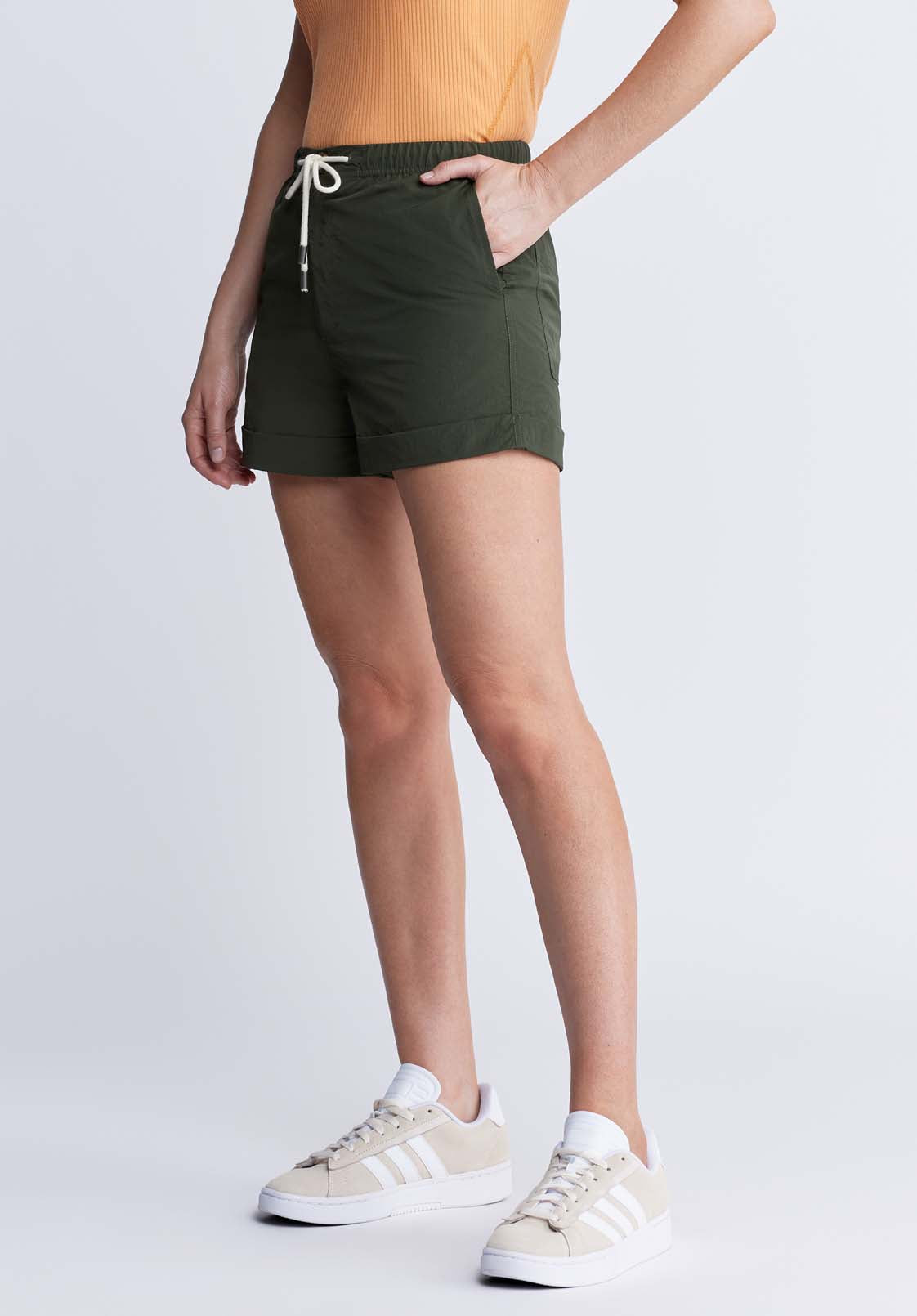Buffalo David Bitton Casiane Women’s Drawstring Shorts In Olive Green