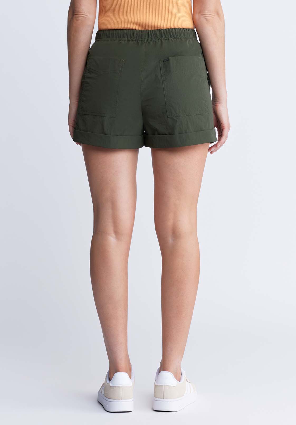 Buffalo David Bitton Casiane Women’s Drawstring Shorts In Olive Green