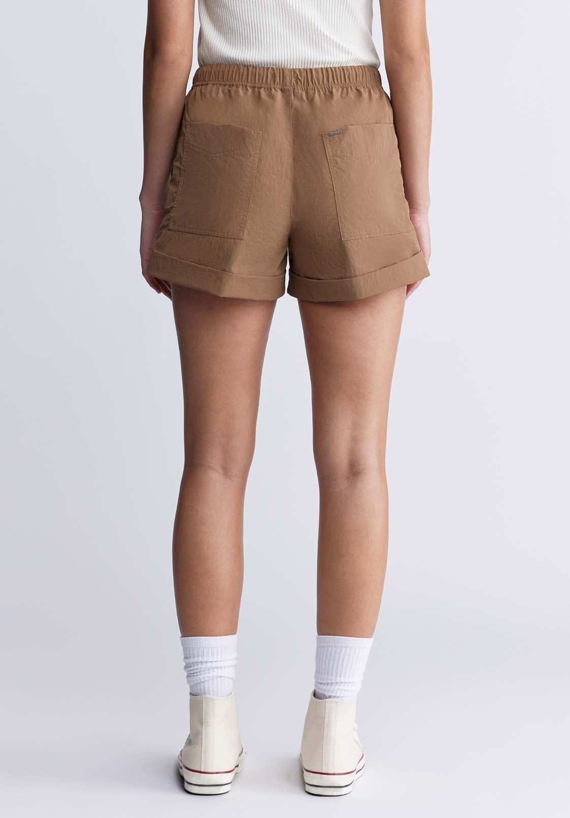 Buffalo David Bitton Casiane Women’s Drawstring Shorts In Vintage Caramel