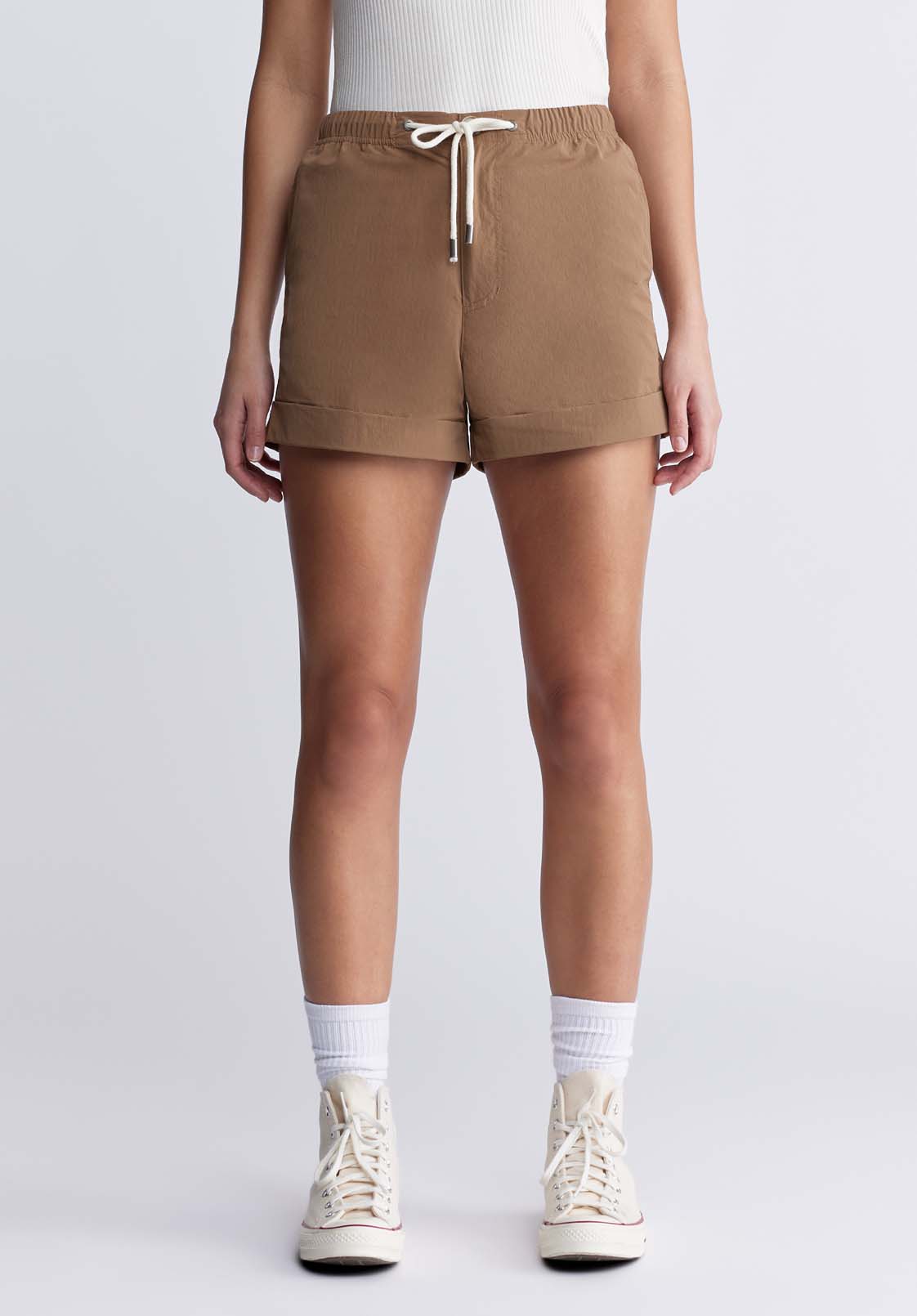 buffalo david bitton Casiane Women’s drawstring Shorts in Vintage Caramel