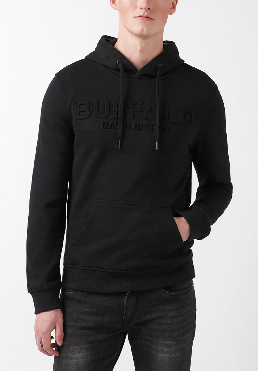 buffalo david bitton Chandail à Capuche Fadol pour Hommes en Molleton Noir - BPM13610V