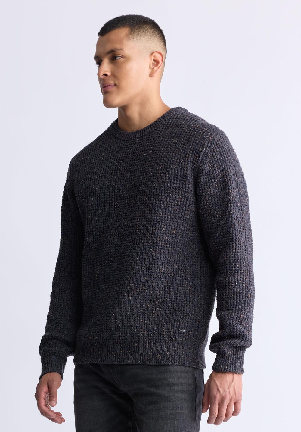 Buffalo David Bitton Chandail à Manches Longues Chiné Wonder Pour Hommes Brun - BM24464