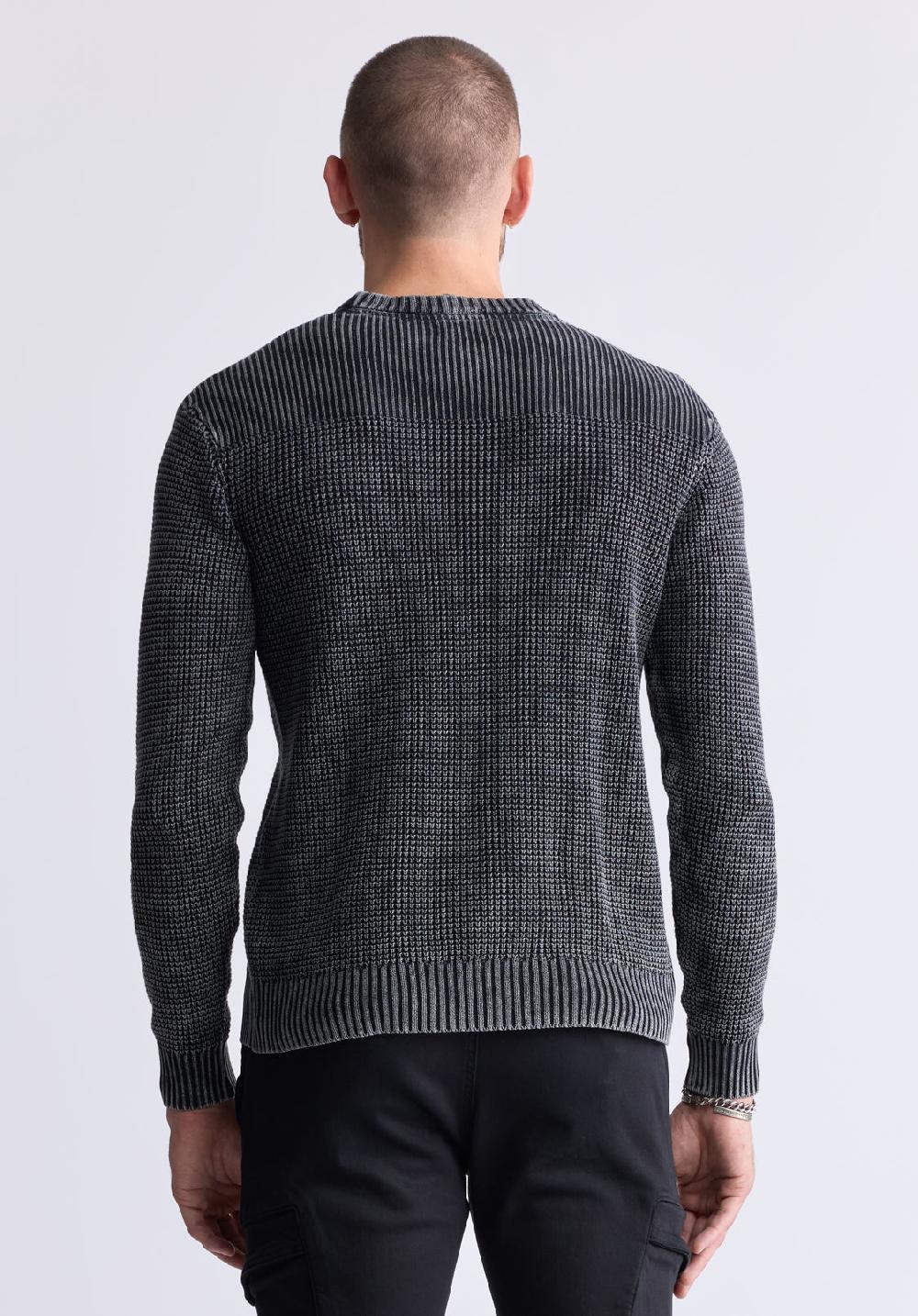 Buffalo David Bitton Chandail En Maille Texturée Washy Pour Hommes Gris - BM24451
