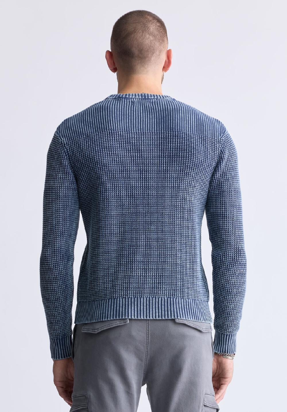 Buffalo David Bitton Chandail En Maille Texturée Washy Pour Hommes Marine - BM24451