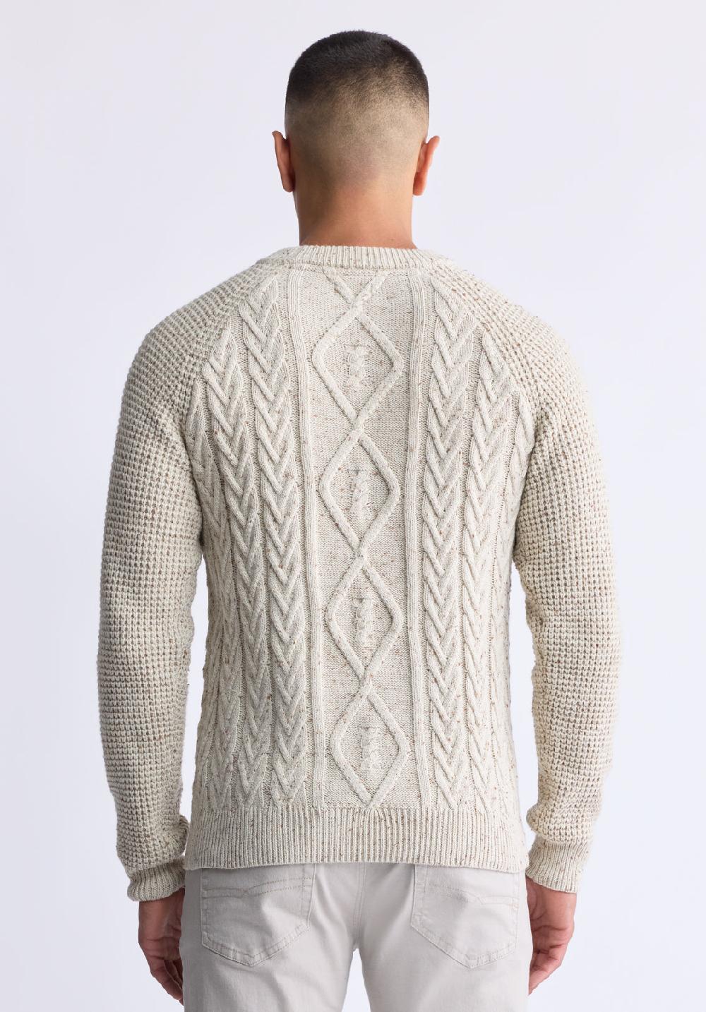 Buffalo David Bitton Chandail En Maille Torsadée Wallaby Pour Hommes Crème - BM24417