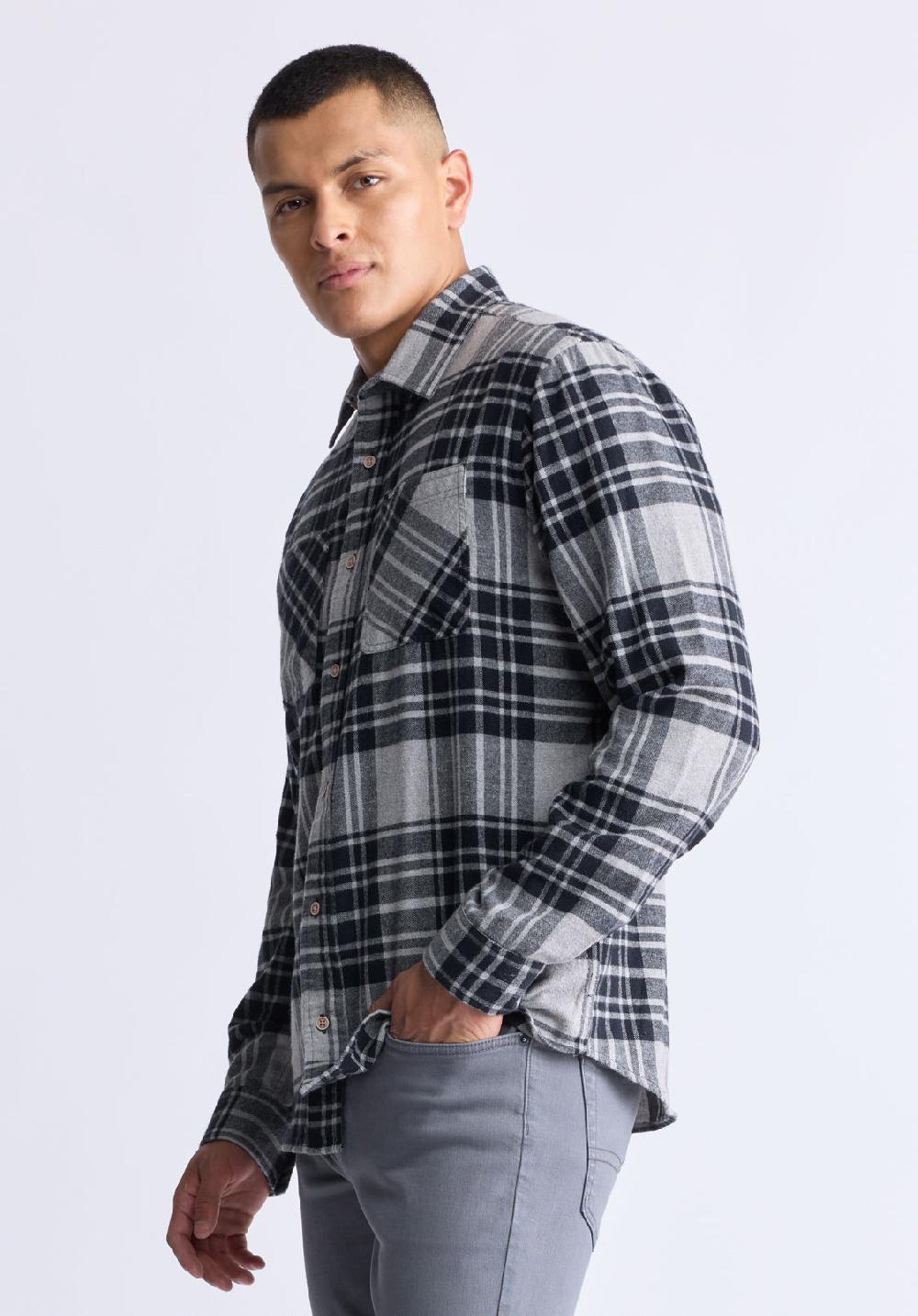 Buffalo David Bitton Chemise à Carreaux Classique Sinato Pour Hommes Gris - BM24449
