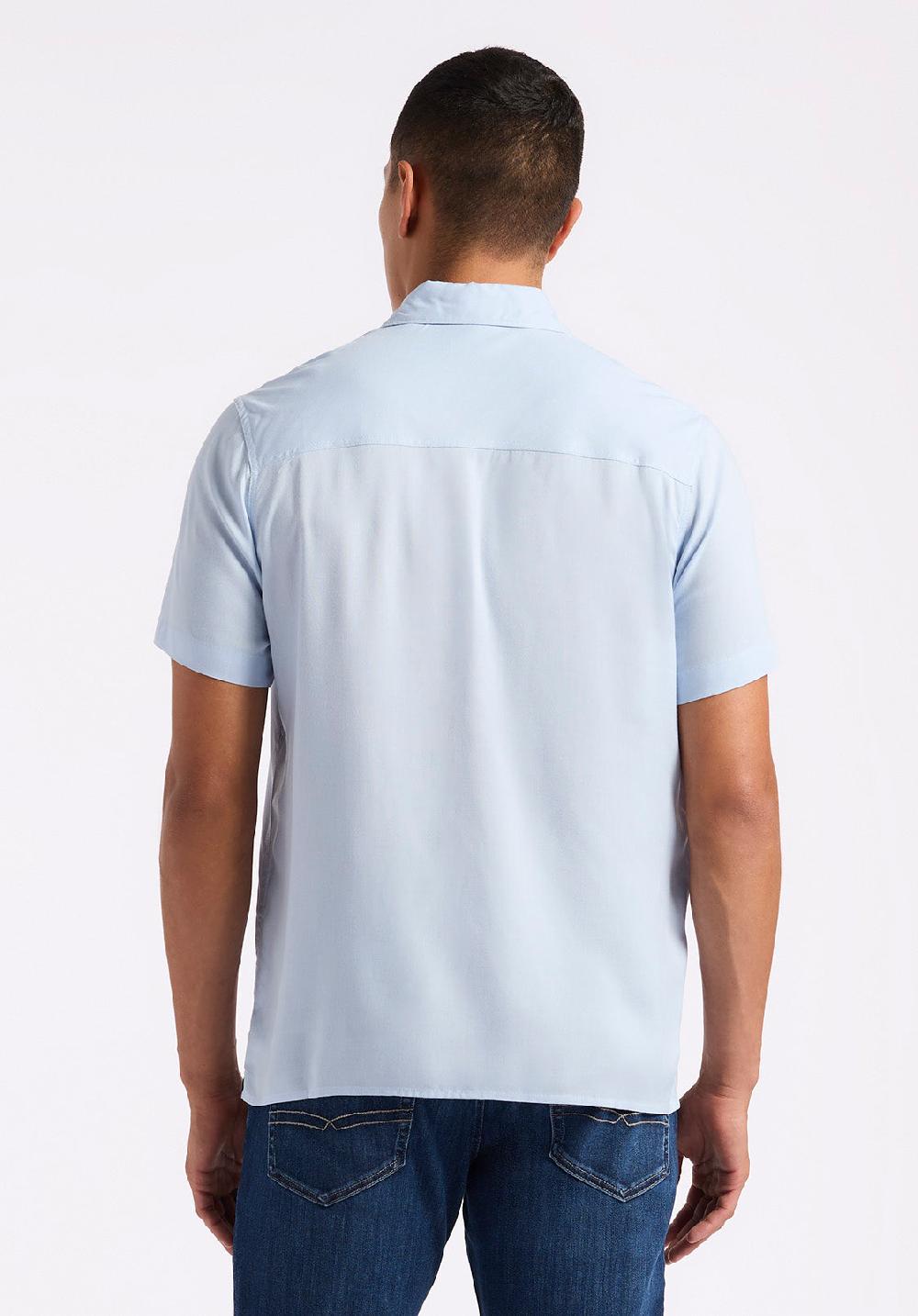 Buffalo David Bitton Chemise Ajustée à Manches Courtes Boutonnée Pour Homme Sirilo Bleu