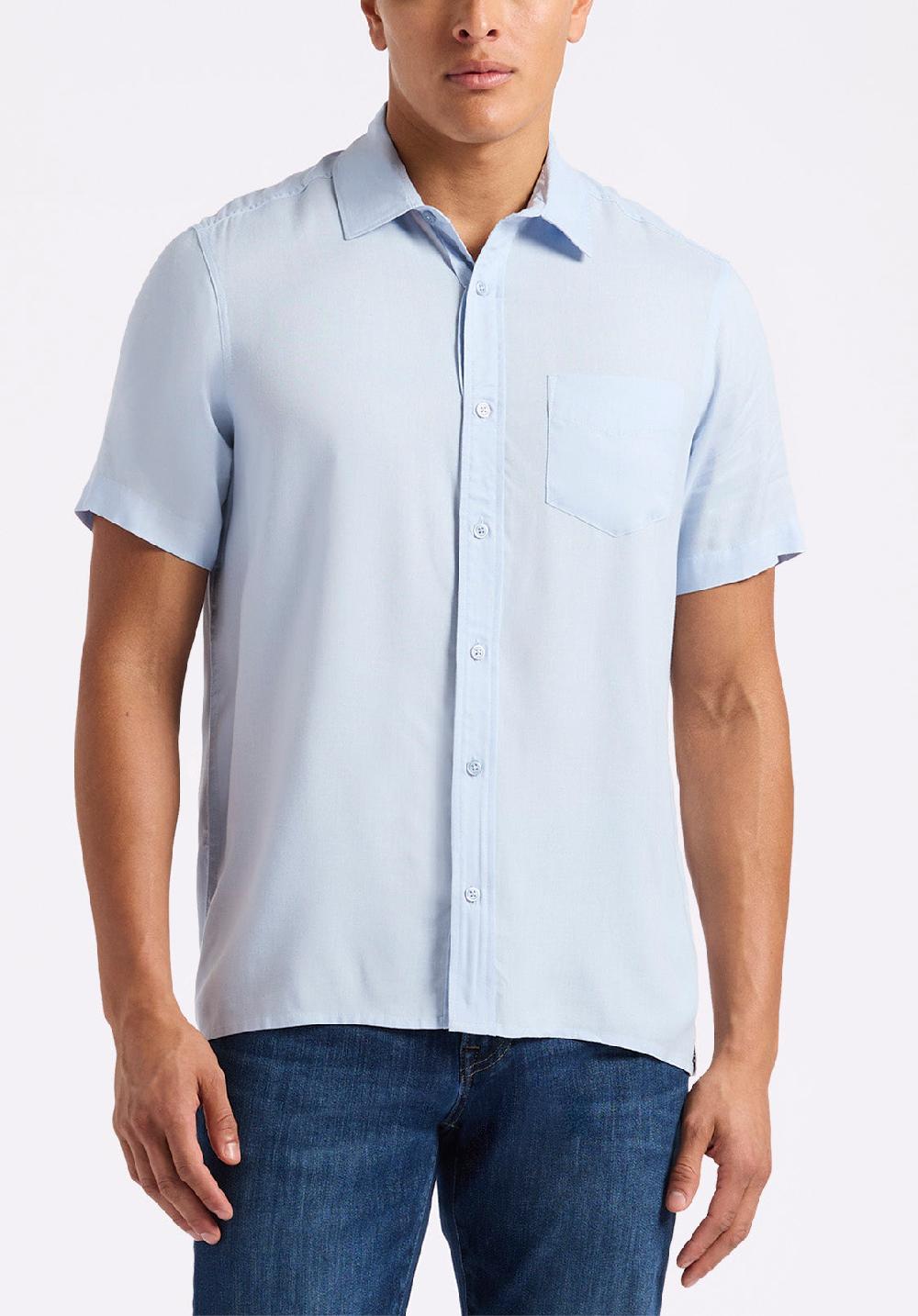 buffalo david bitton Chemise ajustée à manches courtes boutonnée pour homme Sirilo Bleu