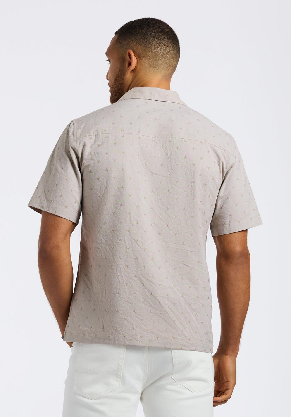 Buffalo David Bitton Chemise Boutonnée à Manches Courtes Avec Poches Poitrine Et Motifs Pour Homme Salaman Beige Tuffet