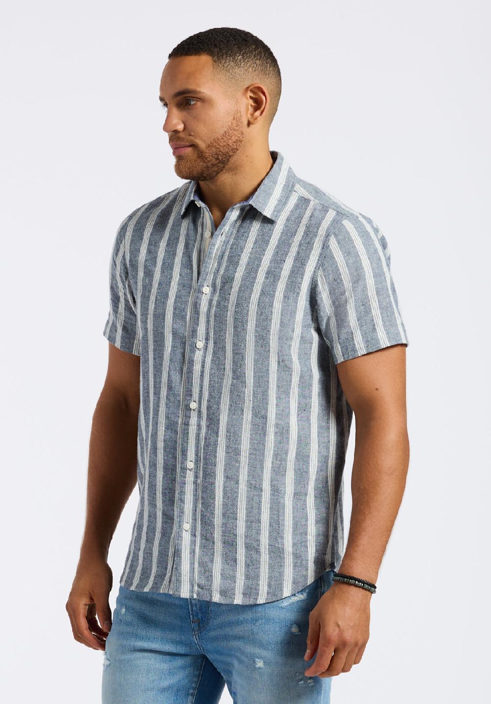 Buffalo David Bitton Chemise Boutonnée Coupe Décontractée Imprimée Pour Homme Sonix Marine