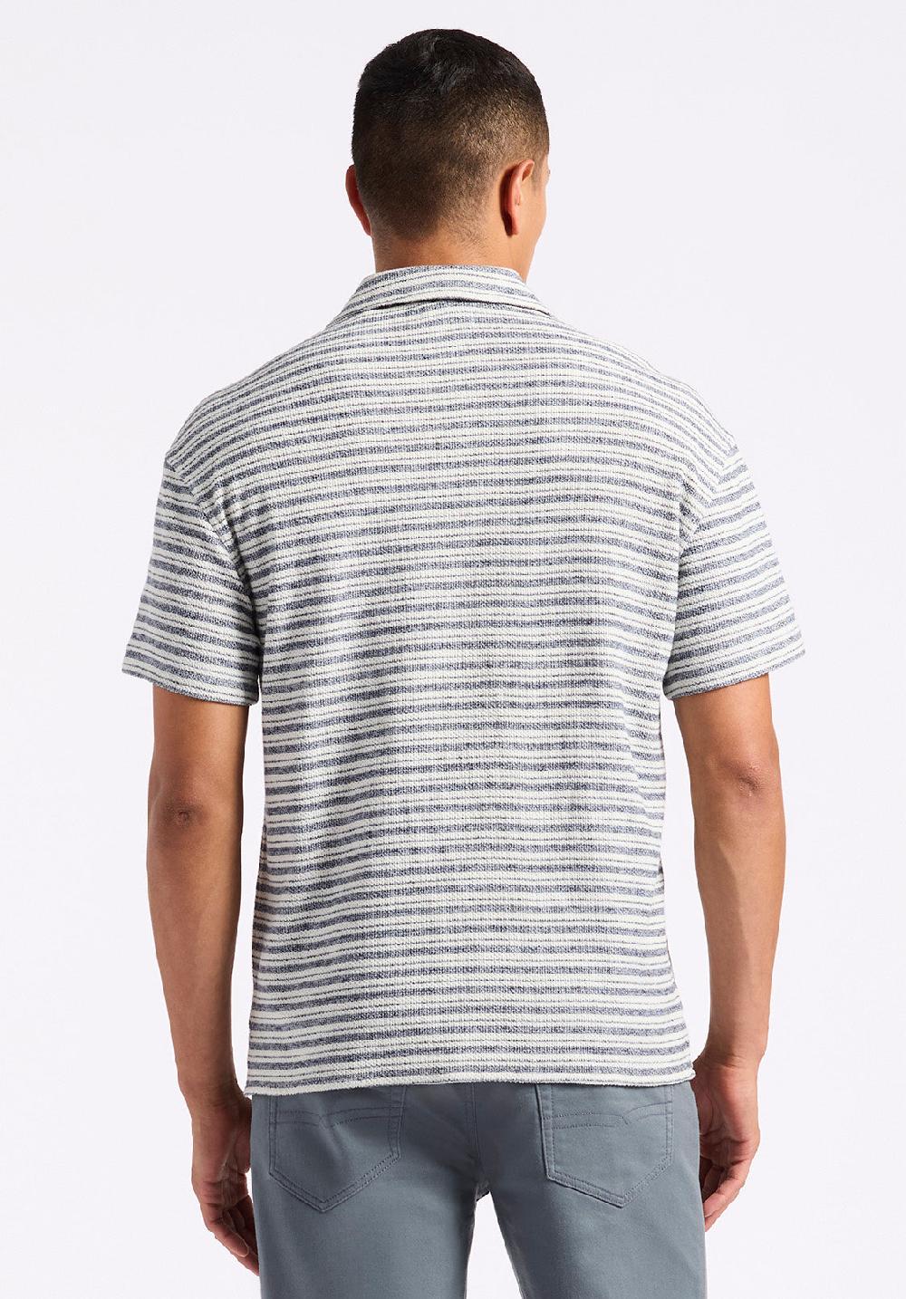 Buffalo David Bitton Chemise Boutonnée Rayée En Jersey Coupe Décontractée à Manches Courtes Pour Homme Koddy Bleu Minuit