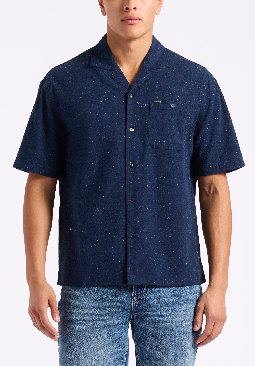 buffalo david bitton Chemise camp coupe décontractée à manches courtes imprimé moucheté pour homme Sonix marine