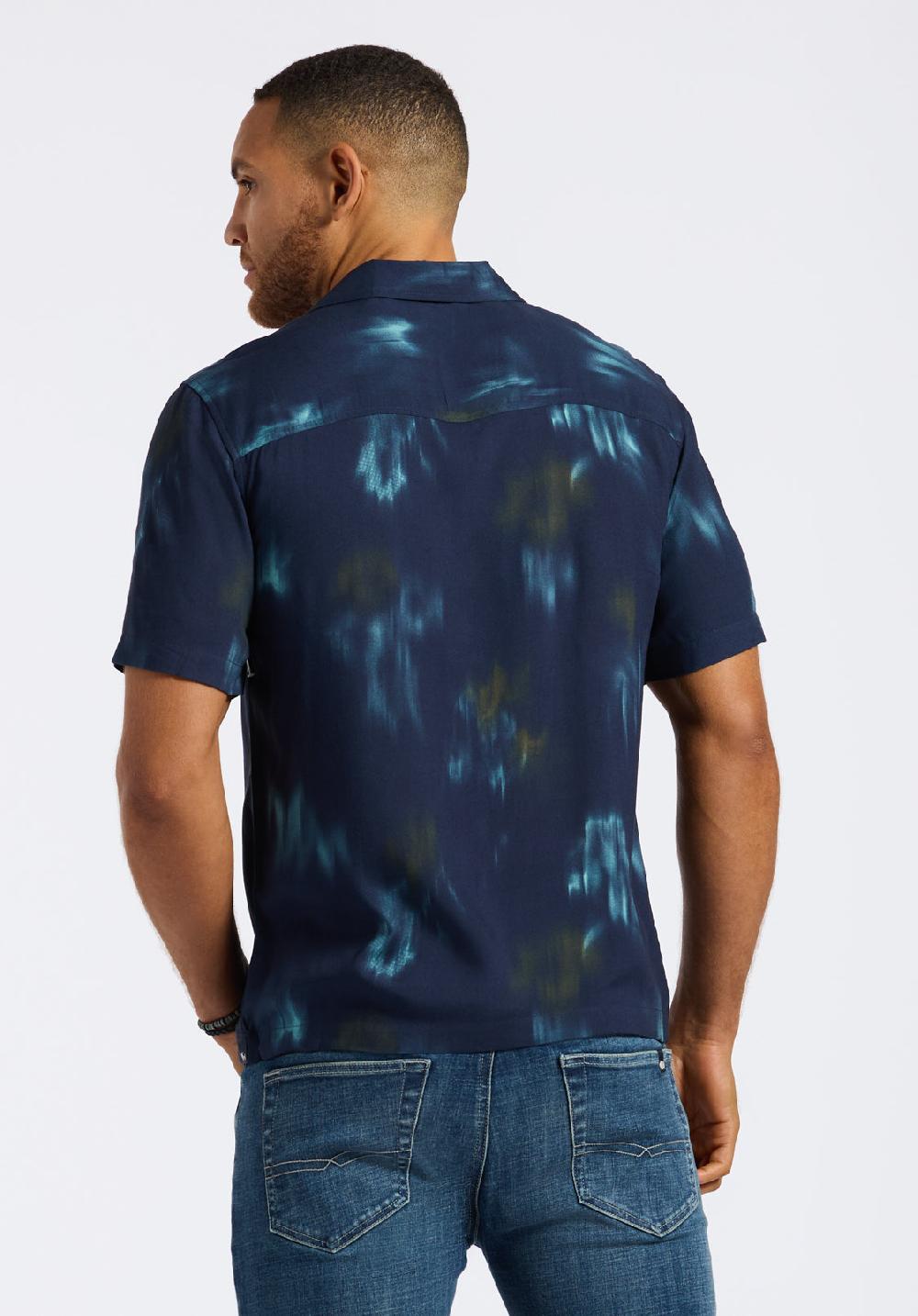 Buffalo David Bitton Chemise Camp Tie-dye à Manches Courtes Pour Homme Sandro Marine