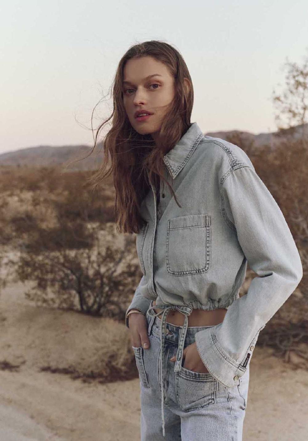 Buffalo David Bitton Chemise En Denim à Manches Longues Et Courte Pour Femme Serena Bleu Délavé