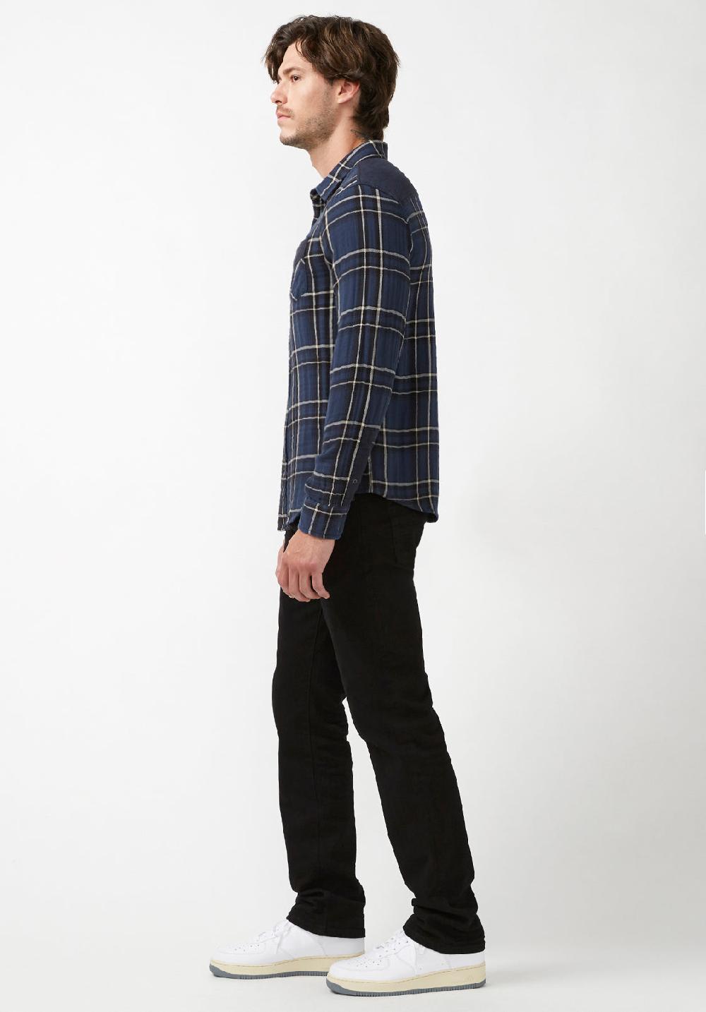 Buffalo David Bitton Chemise Sujay à Carreaux Bleus Et Manches Longues Pour Hommes - BM2411